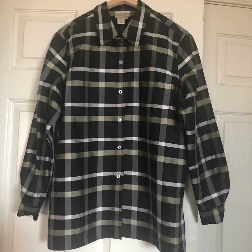 ⬇️ Silk COLDWATER CREEK Plaid Blouse Size Large